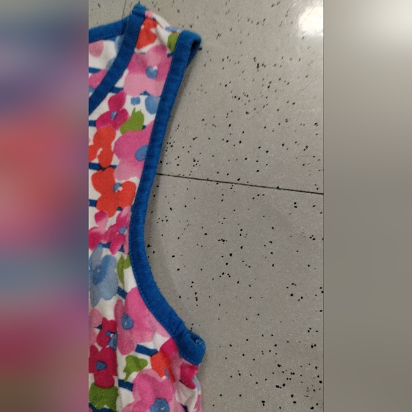 Lands' End floral Flower Sleeveless Multicolor Cotton Tank Dress Casual 7-8 Girl - Picture 7 of 10